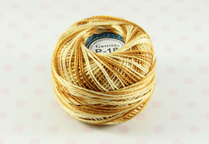 Пряжа Ирис меланж 100% хлопок 10г 82м Р-18 св.коричневый-белый