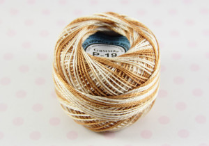 Пряжа Ирис меланж 100% хлопок 10г 82м Р-19 бежевый-белый